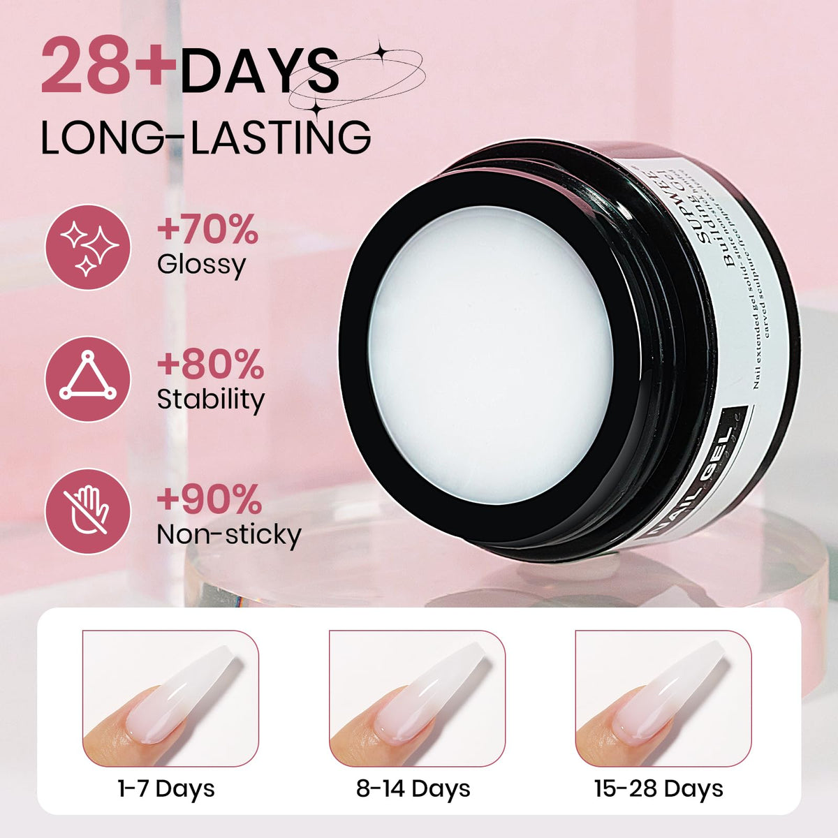 Ongles décorés avec le gel constructeur SUPWEE