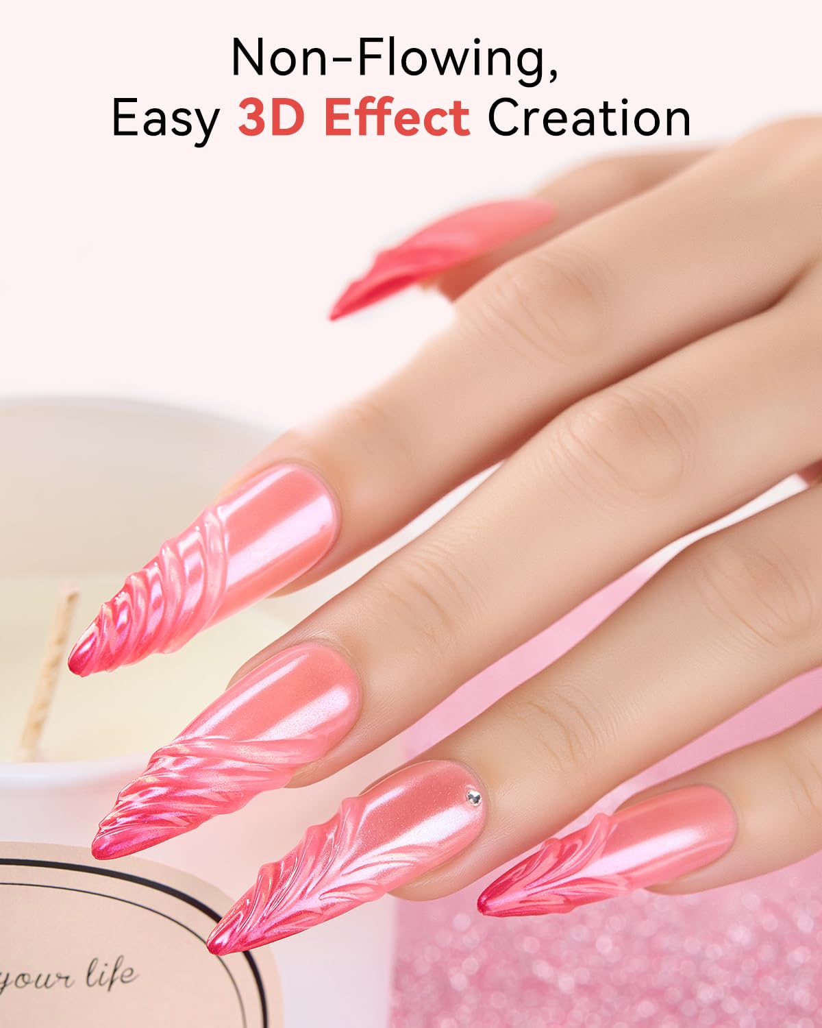 Ongles décorés avec le gel de peinture 3D Makartt