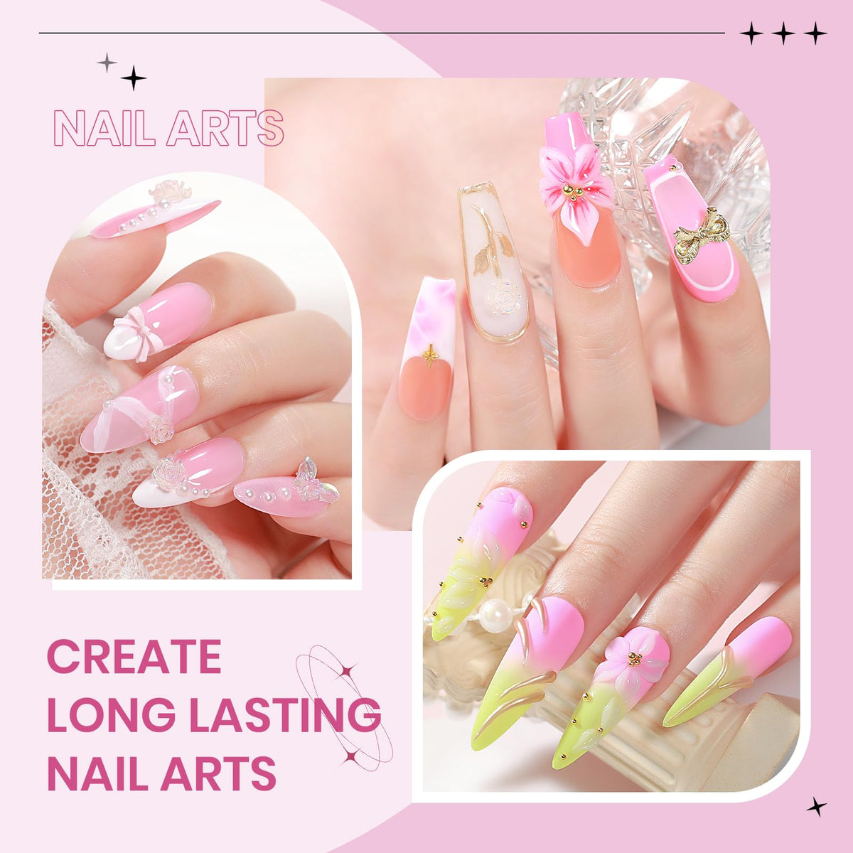 Ongles décorés avec le gel sculptant SUPWEE