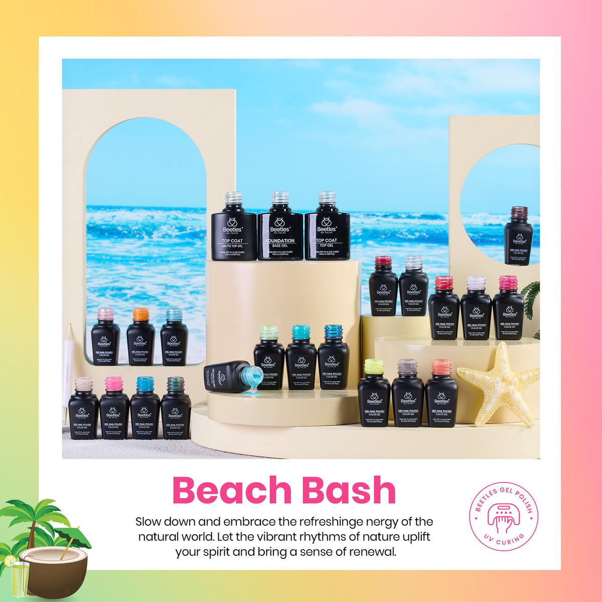 Ongles décorés avec le kit de vernis à ongles gel beetles