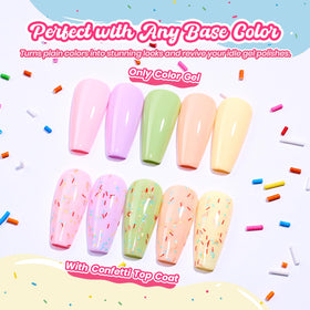 Ongles décorés avec le Top Coat Paillettes beetles