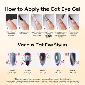 Ongles décorés avec le vernis Cat Eye modelones