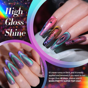 Ongles décorés avec le vernis gel magnétique Chameleon