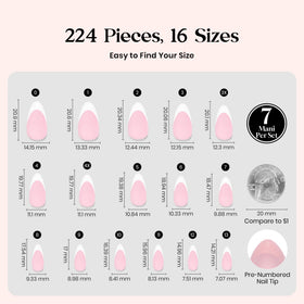 Ongles en amande rose beetles avec différentes tailles