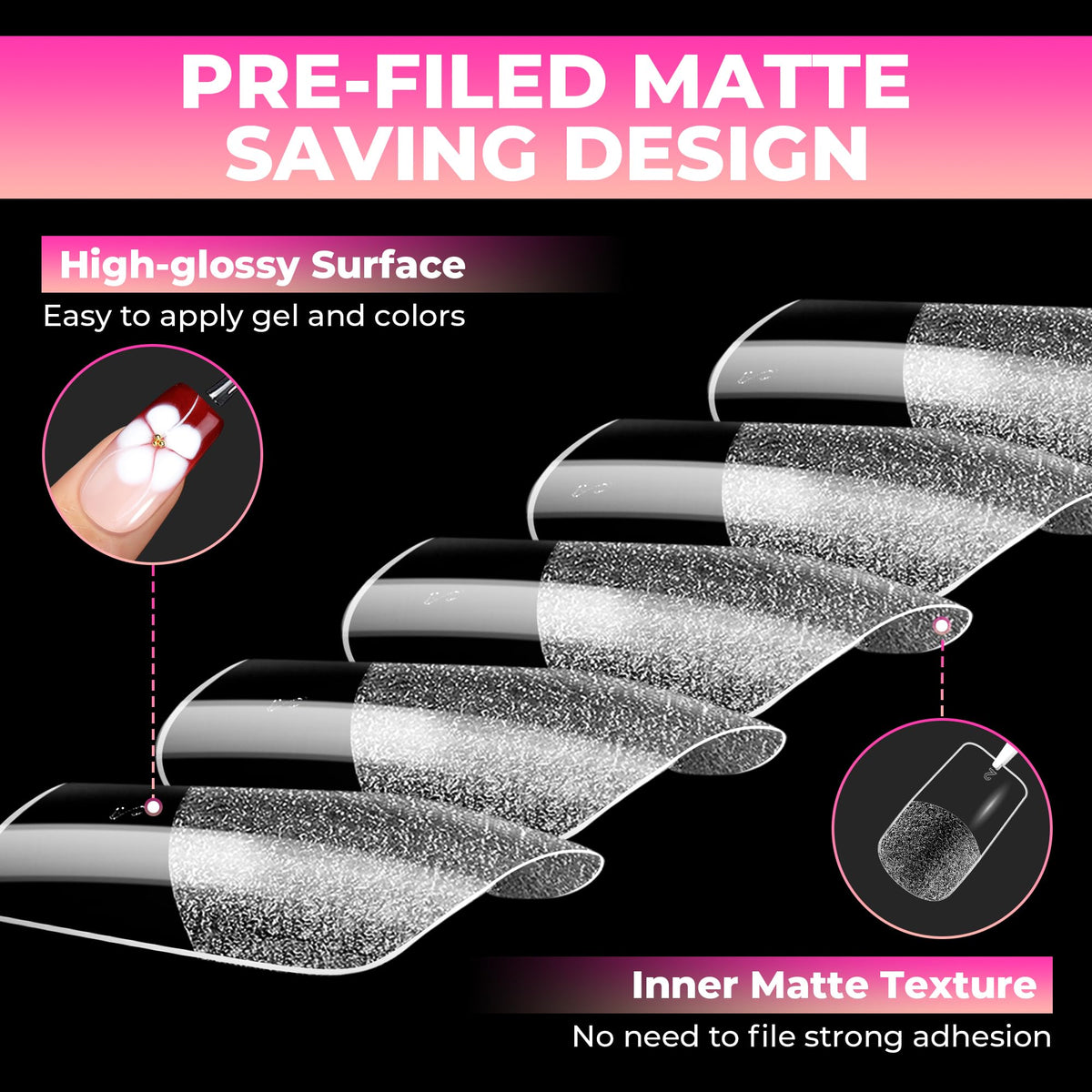 Ongles en gel carrés UNA GELLA dans un salon de manucure