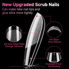 Ongles en gel réalisés avec tips coffin UNA GELLA