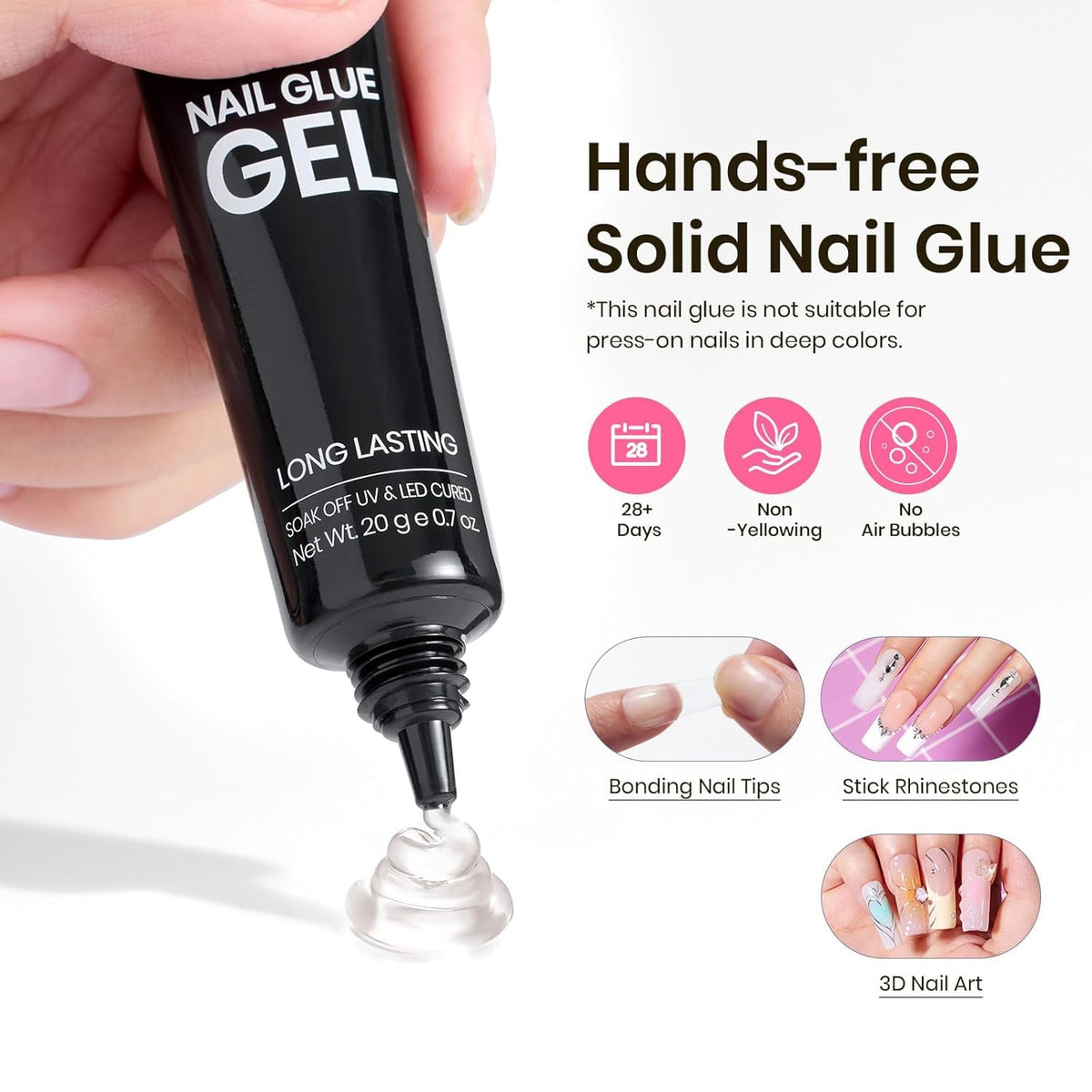 Ongles longs et carrés réalisés avec le kit beetles