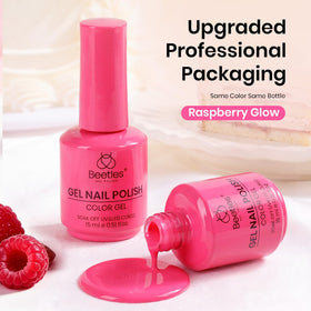 Ongles manucurés avec le vernis gel Raspberry Mousse