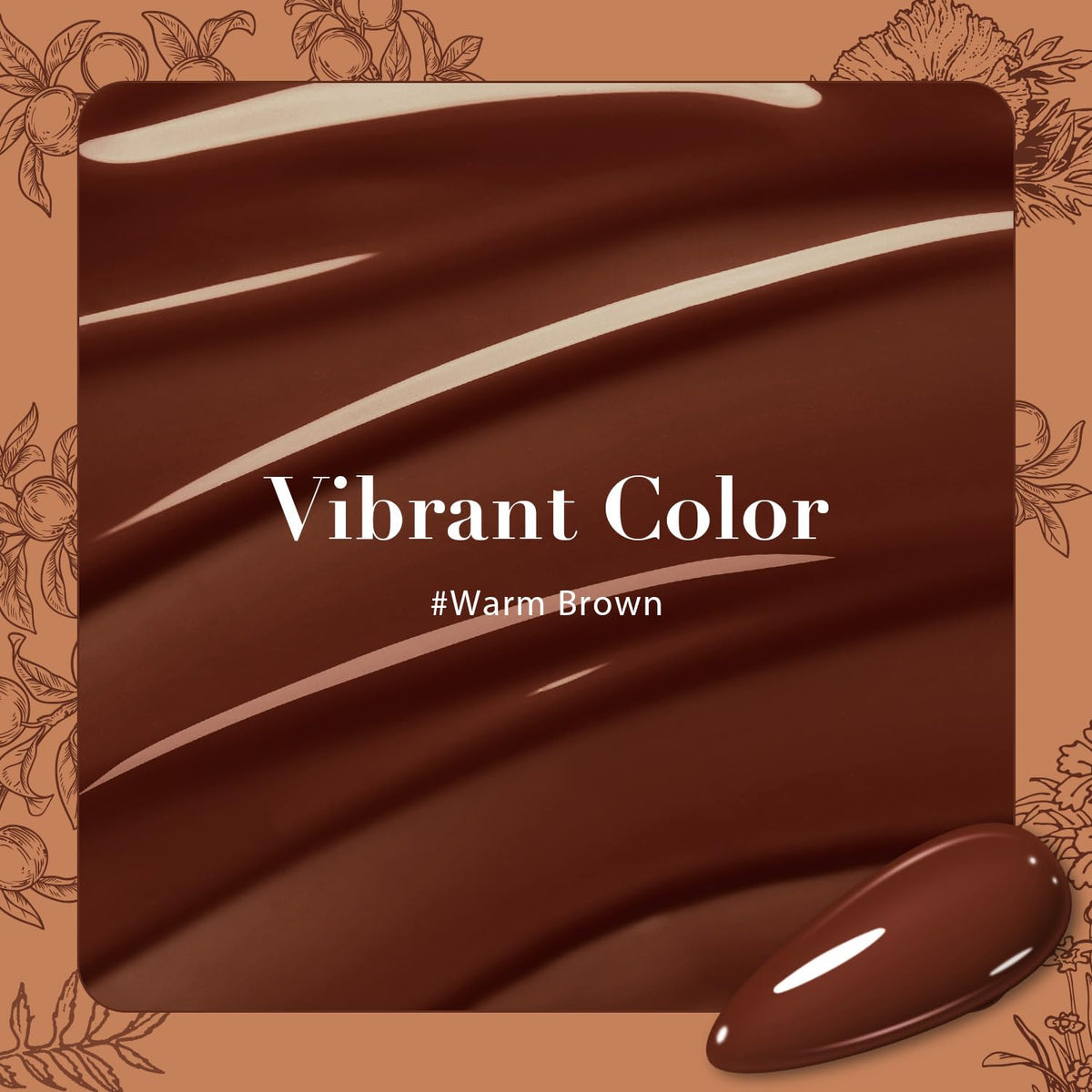 Ongles manucurés avec le vernis marron AZUREBEAUTY