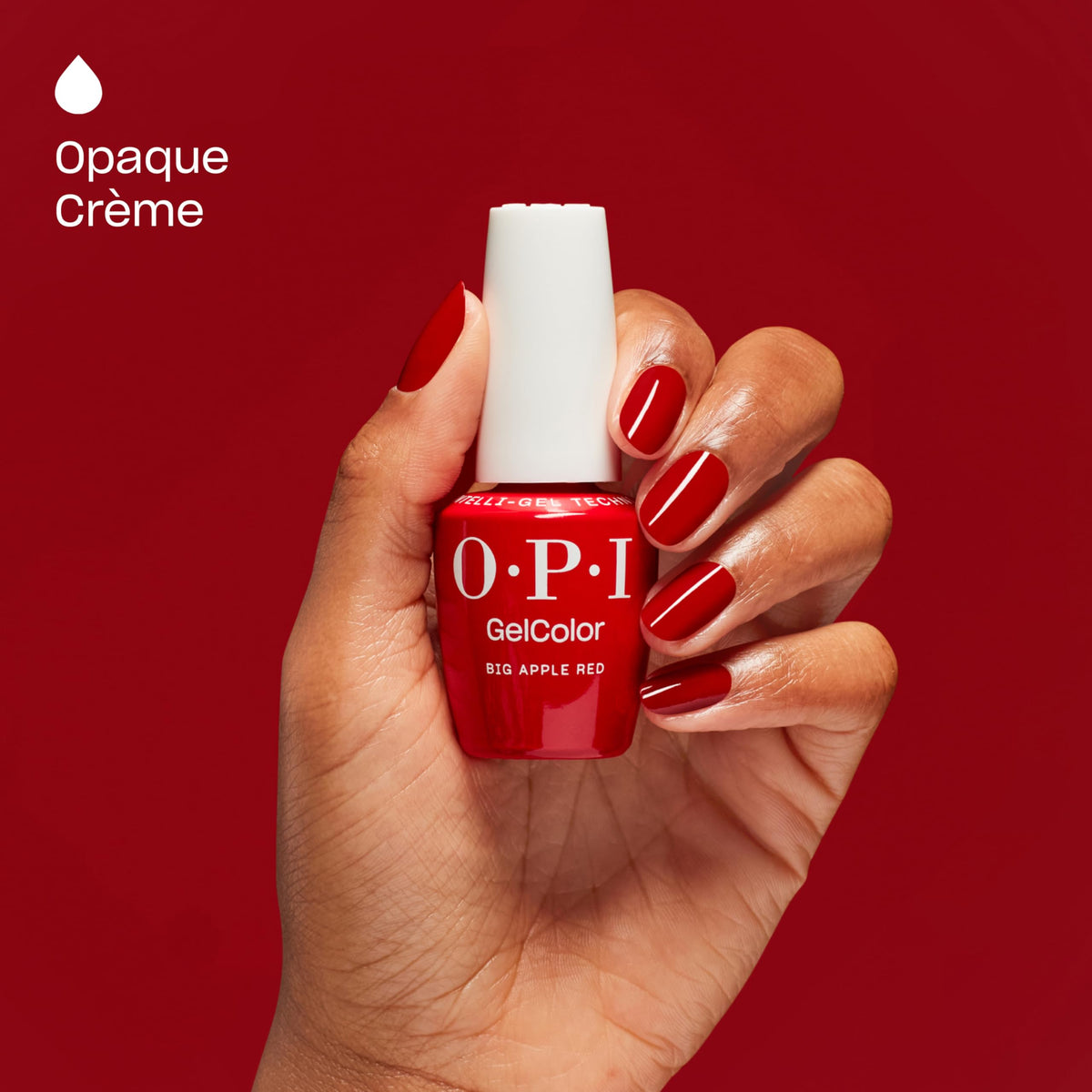 Ongles manucurés avec OPI GelColor Big Apple Red