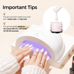 Ongles manucurés avec vernis à ongles gel TOMICCA rose