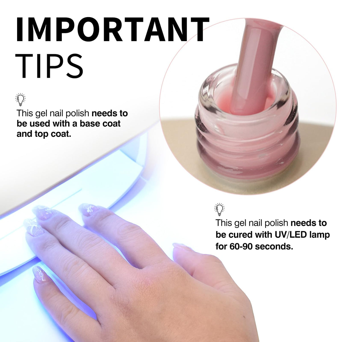 Ongles manucurés avec vernis gel CANNI Rose Huître