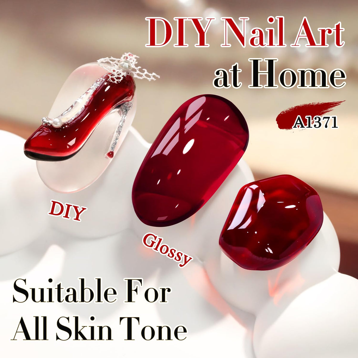Ongles manucurés avec vernis gel Double Rhythm Bourgogne Foncé