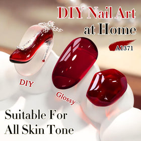 Ongles manucurés avec vernis gel Double Rhythm Bourgogne Foncé