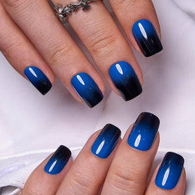 Ongles press on CurvLife Ombre Carrés en noir, vue avant
