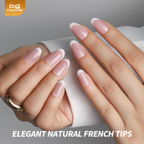 Ongles press on Fandamei avec design français élégant