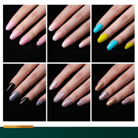 Ongles press on Fandamei en couleur nude avec pointes blanches