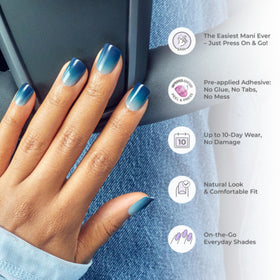 Ongles press-on imPRESS en pose sur une main