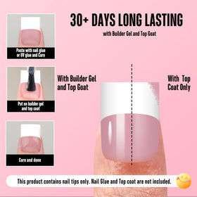 Ongles press-on NOVO OVO BERRY PINK près de vernis
