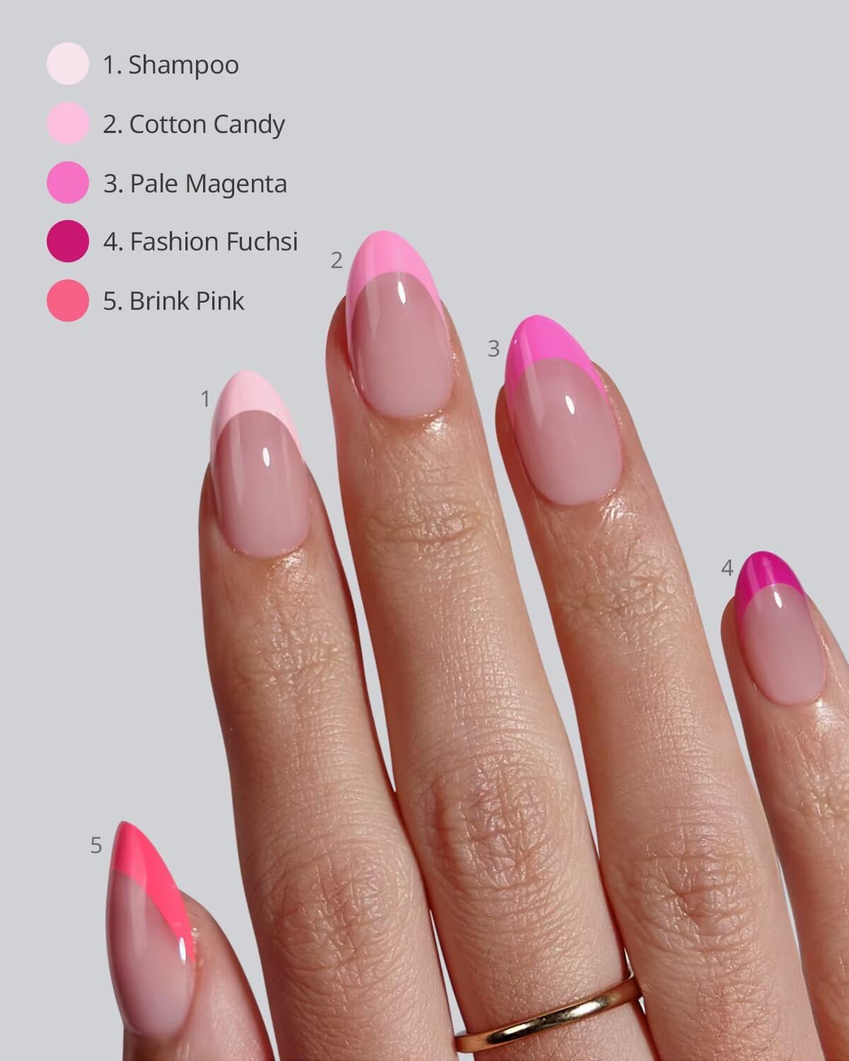 Ongles Press-On Pink French Tip BTARTBOXNAILS en application