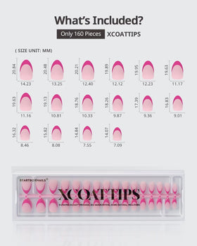 Ongles Press-On Pink French Tip BTARTBOXNAILS en différentes tailles