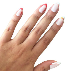 Ongles press-ons Olive & June I Heart Pizza, vue de face