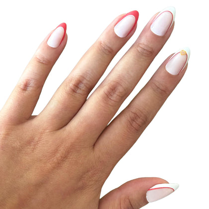 Ongles press-ons Olive & June I Heart Pizza, vue de face