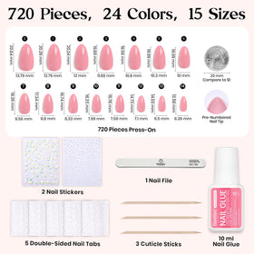 Ongles pressés avec paillettes et stickers de style