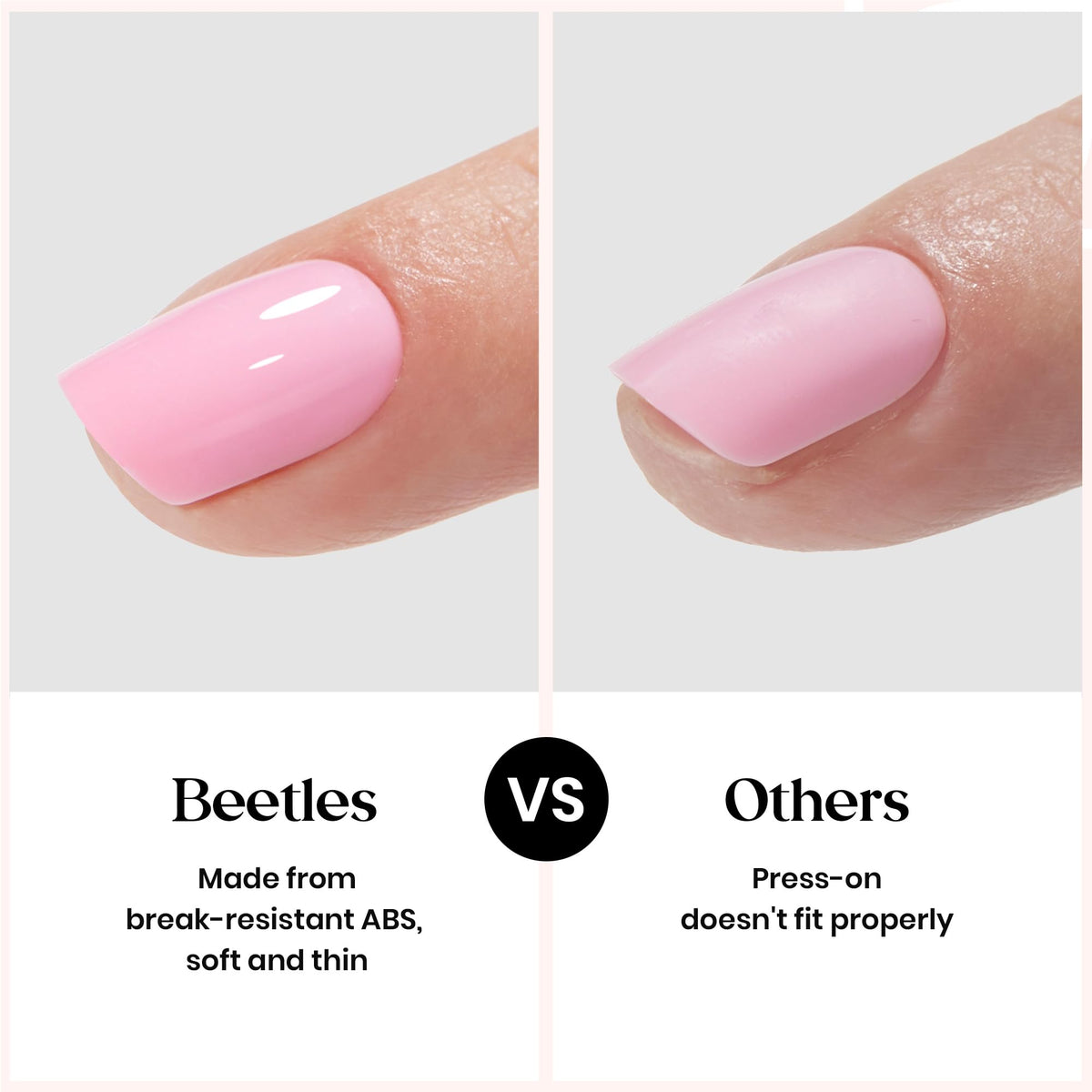 Ongles pressés de beetles avec design créatif