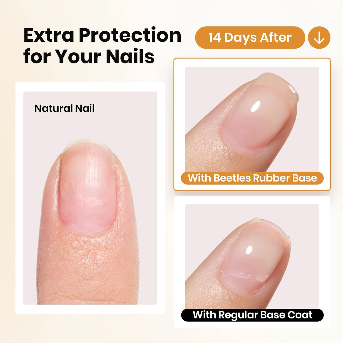 Ongles renforcés avec le gel de base beetles