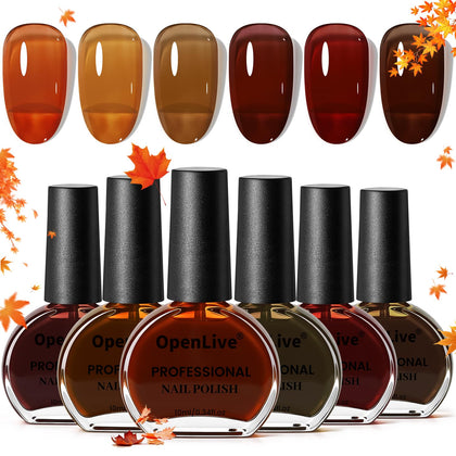 OpenLive set de vernis à ongles 10ml, 6 couleurs thématiques