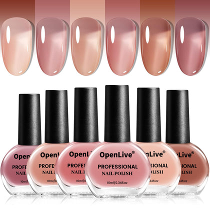 OpenLive set de vernis à ongles jelly 6 couleurs avant