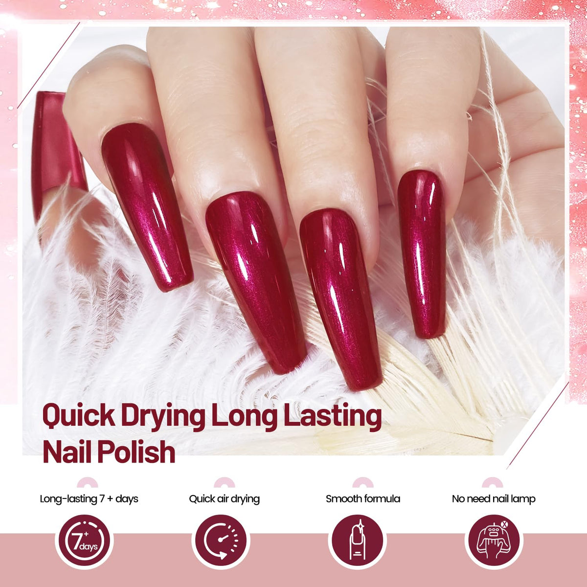 OpenLive Vernis à Ongles 10ml couleur rose - bouteille