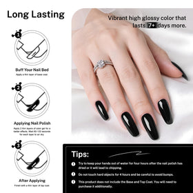 OpenLive vernis à ongles noir 16,5ml avec des accessoires de nail art