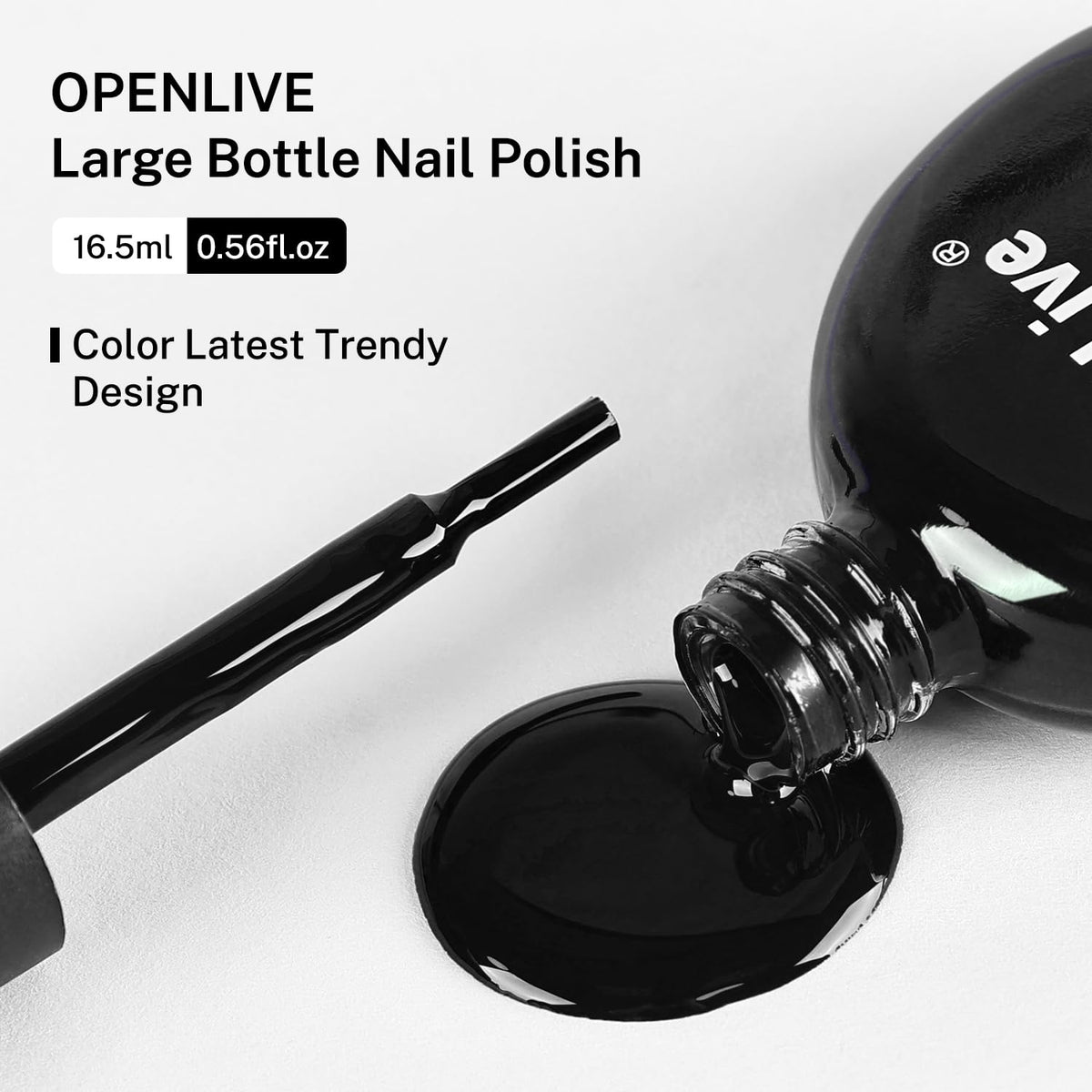 OpenLive vernis à ongles noir 16,5ml packaging