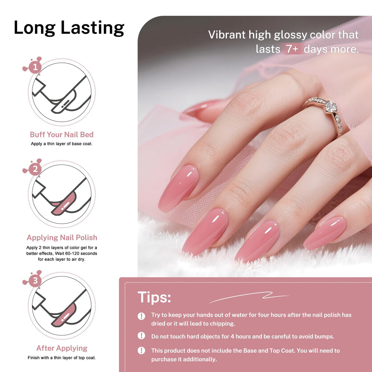 OpenLive vernis à ongles rose poudré à côté de fleurs