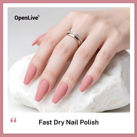 OpenLive vernis à ongles rose poudré avec application sur un ongle