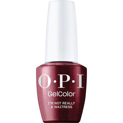 OPI GelColor I'm Not Really a Waitress vernis à ongles rouge foncé perlé, vue de face