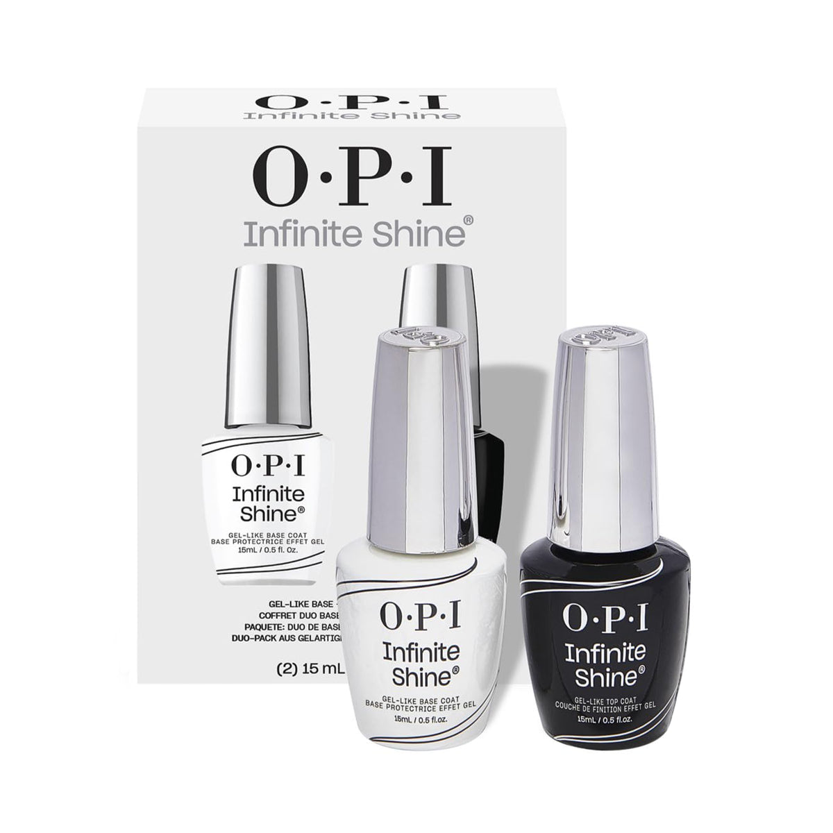 OPI Infinite Shine Duo Pack contenant Base et Top Coat visible de face