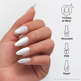 OPI xPRESS/ON Glass Slipper nails with white velvet finish