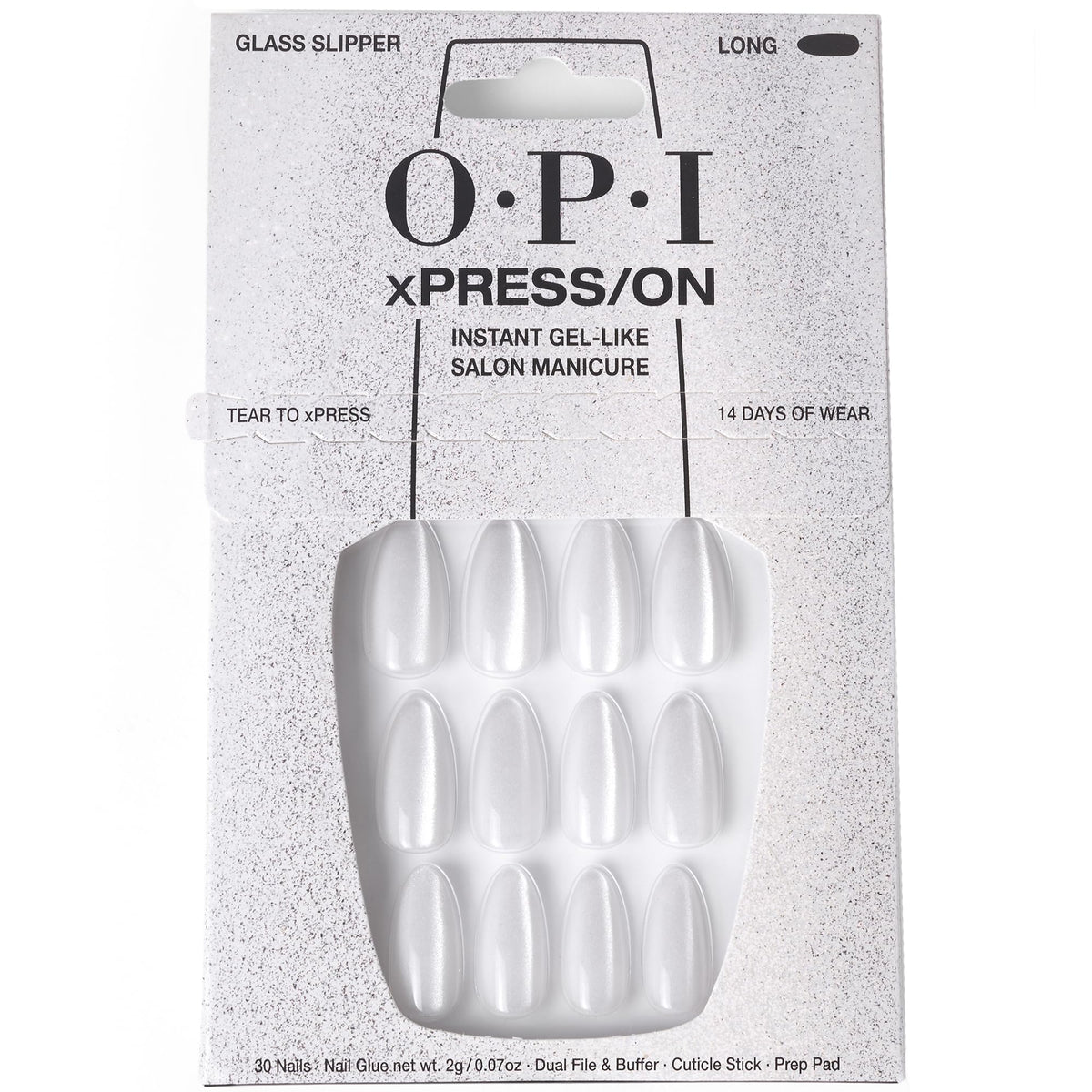OPI xPRESS/ON Glass Slipper press-on nails set front view