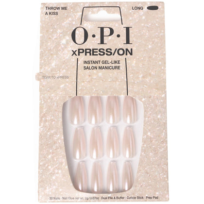 OPI xPRESS/ON Throw Me a Kiss ensemble d'ongles postiches roses longs