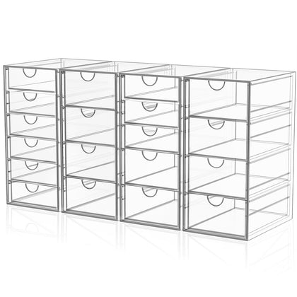Organisateur de maquillage acrylique avec 19 tiroirs, vue avant