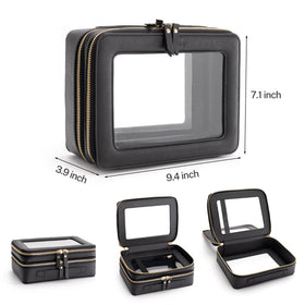 Organisateur de maquillage Aveniee XL ouvert, montrant les deux compartiments