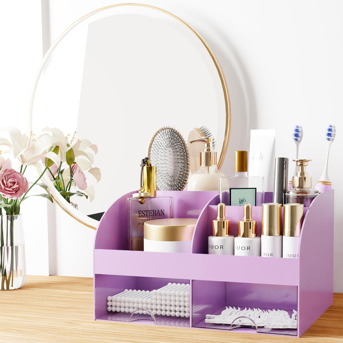 Organisateur de maquillage COMFYROOM sur un bureau bien rangé