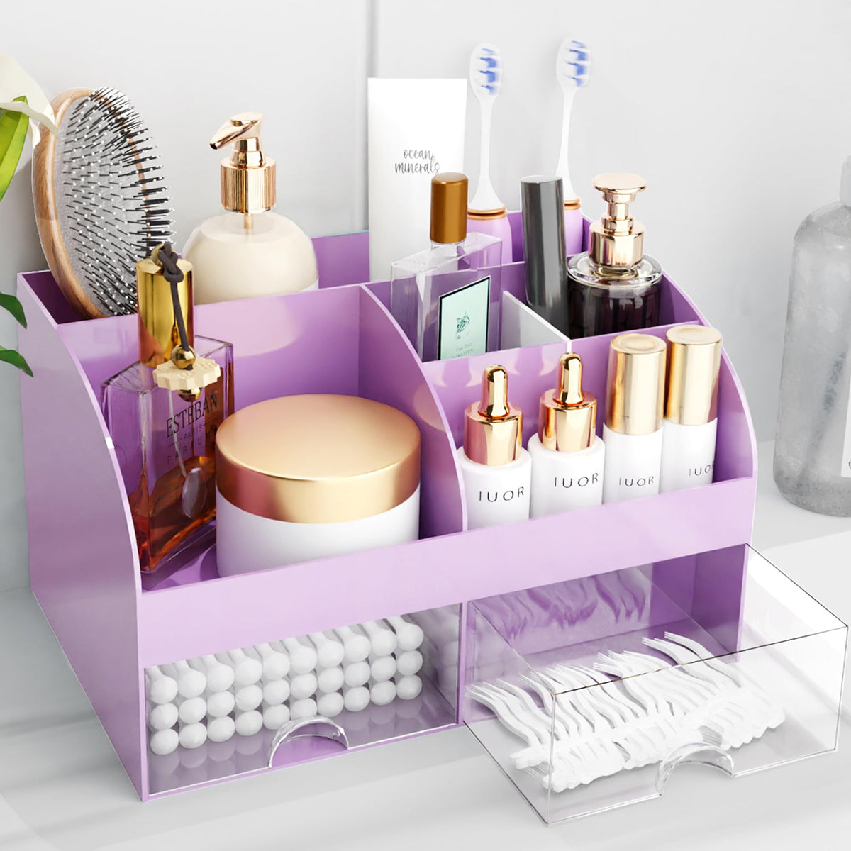 Organisateur de maquillage COMFYROOM vue de face avec tiroirs transparents