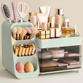 Organisateur de maquillage HBlife vue de face avec compartiments spacieux
