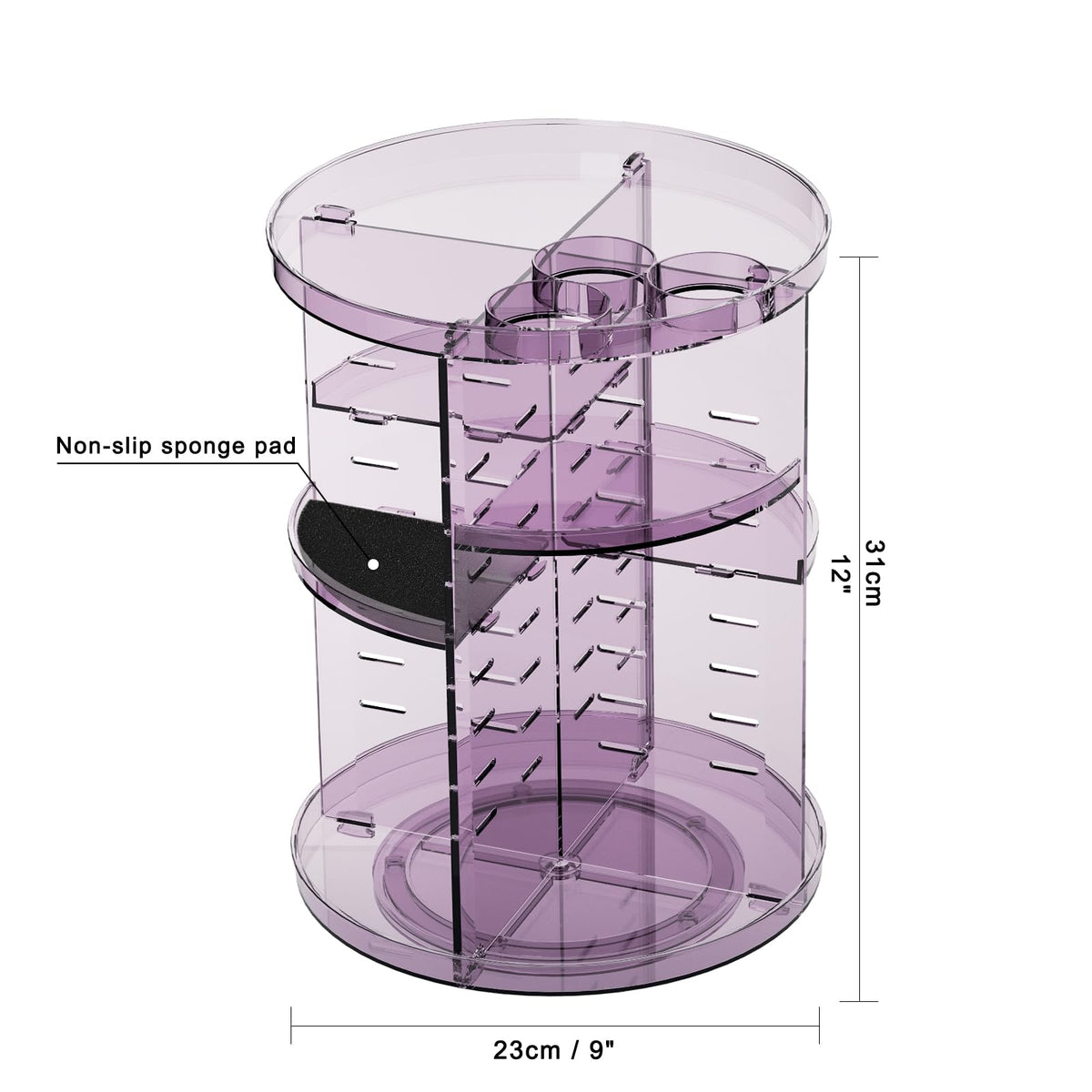 Organisateur de maquillage Jiavarry avec compartiments pour pinceaux et parfums