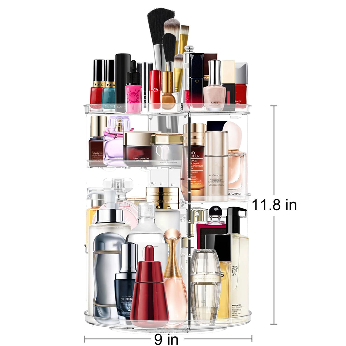 Organisateur de maquillage MISERWE avec pinceaux et accessoires