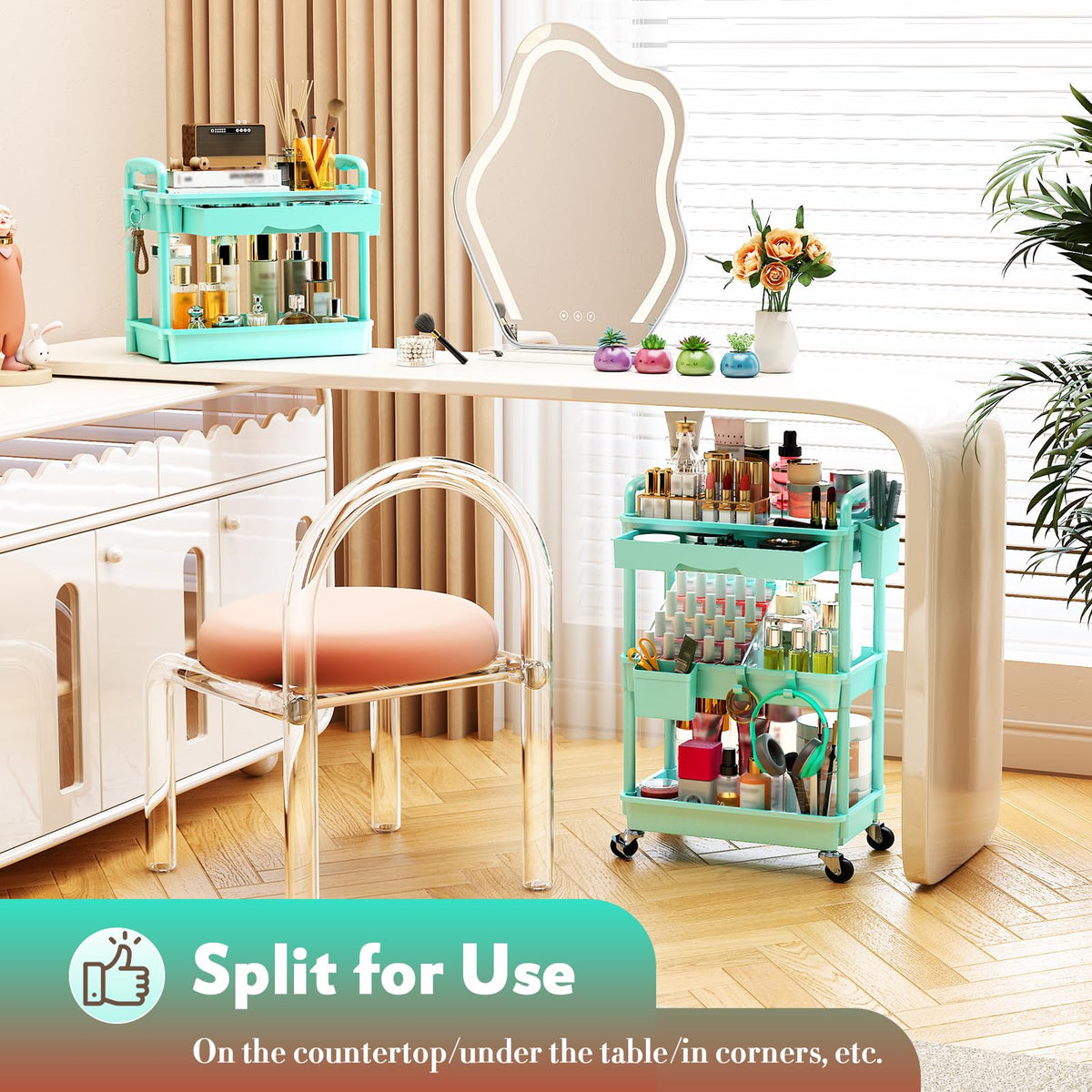 Organisateur de maquillage SUNALLY en situation d'utilisation